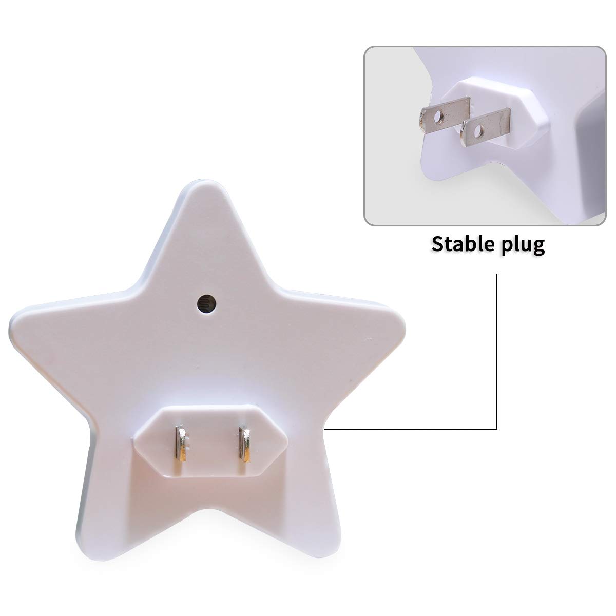 LED Night Light with Dusk to Dawn Sensor - Star Shaped Hockey Stick & Puck Plug-in Lamp for Hallway, Kitchen, Bathroom, Bedroom - Energy Saving Decorative Lighting for Kids Rooms & Sports Themed Decor