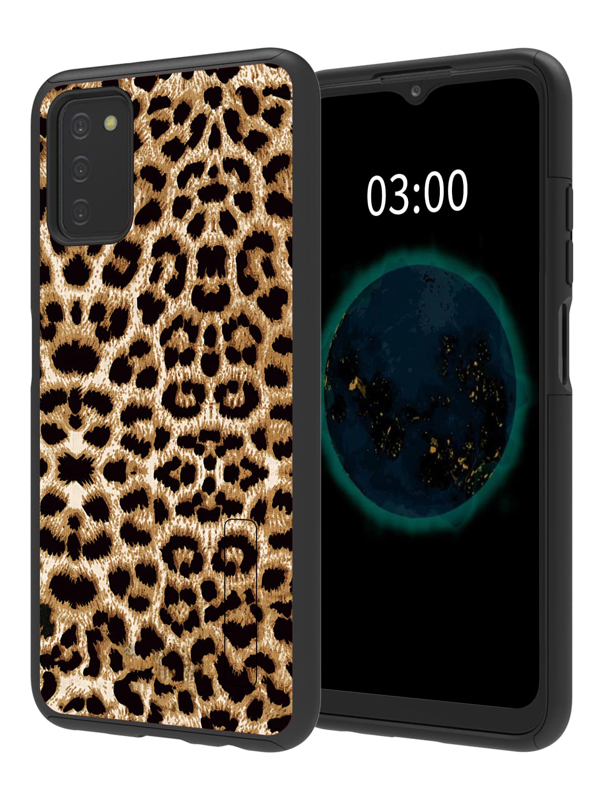 Samsung Galaxy A03S Case 6.5 Inch (2021) - Hybrid Dual Layer Shockproof Protective Cover with Hard PC & Soft TPU | Leopard Print Design | Perfect for Daily Use, Outdoor Activities & Travel Protection