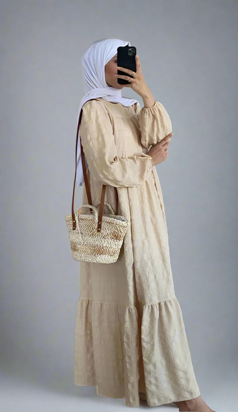 Muslim Women's Cotton Blend Abaya Dress - Modest Islamic Prayer Dress for Women - Perfect for Prayer, Mosque, and Everyday Wear