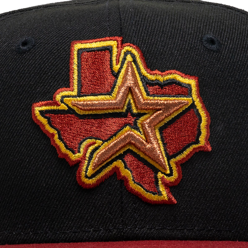 New Era x Politics Houston Astros 59FIFTY Fitted Hat - Black/Red - Official MLB Baseball Cap for Men & Women - Perfect for Games, Streetwear & Sports Fans