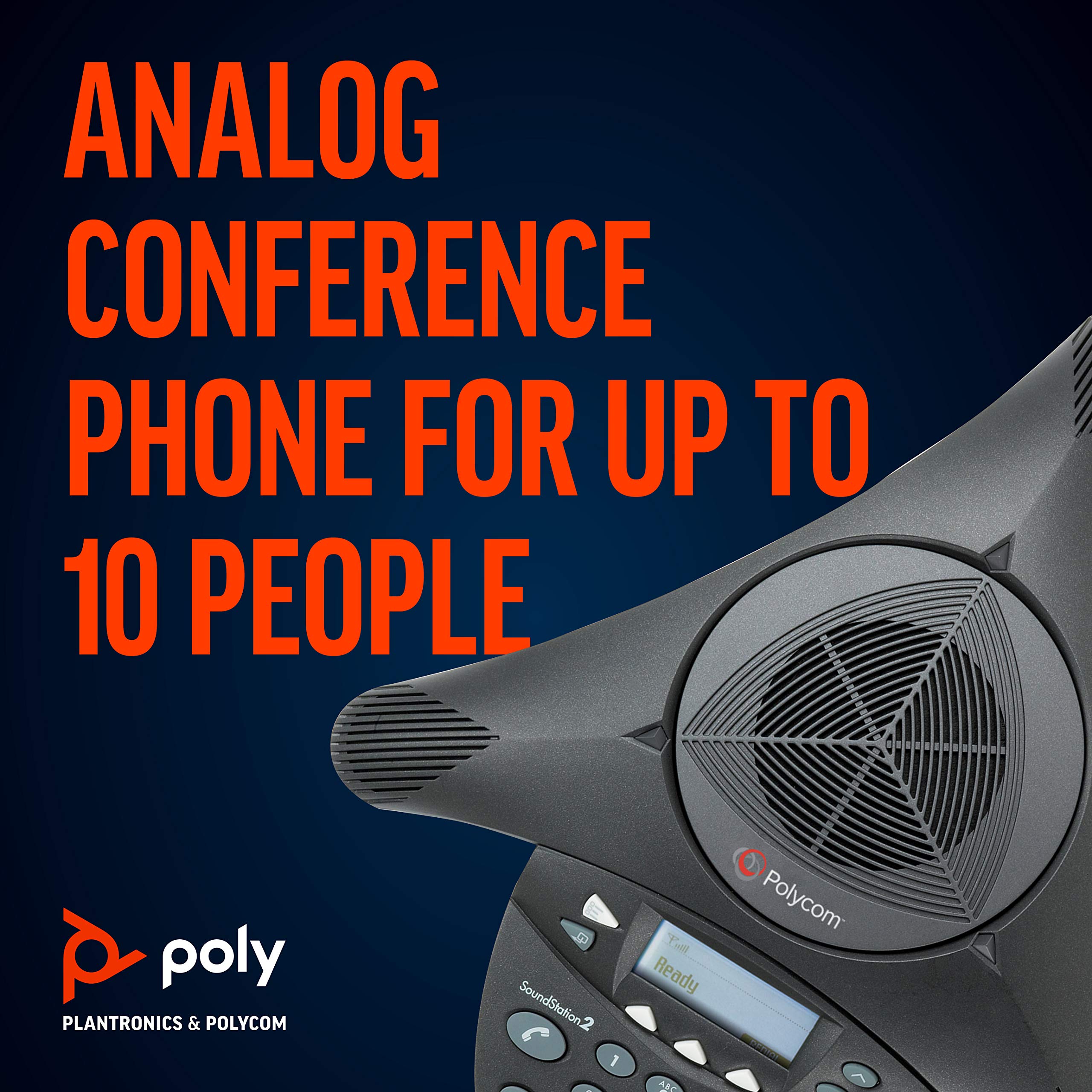 Polycom SoundStation 2 Analog Conference Phone (2200-16000-001) - Crystal Clear Audio for Office Meetings & Business Calls - Perfect for Conference Rooms, Home Offices & Remote Work