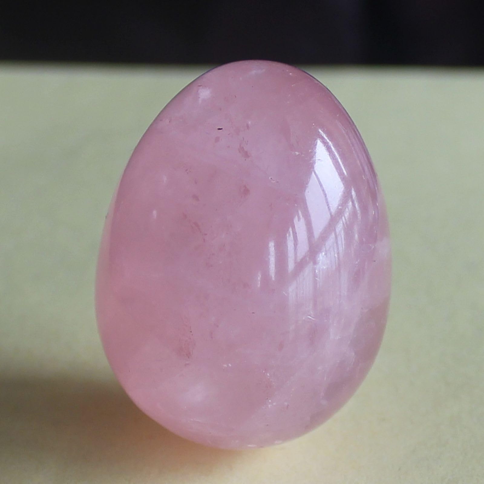 40x30mm Mixed Gemstone Rose Quartz Egg with Wood Stand - Chakra Healing Crystal for Meditation, Reiki, and Home Decor - Perfect for Yoga Studios, Spiritual Gifts & Energy Balancing