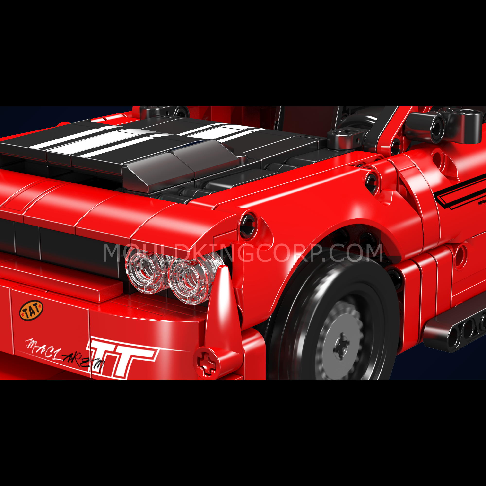 Mould King 15080S Challenger American Muscle Car Model Building Kit - 763 PCS Construction Toy for Adults & Teens - Perfect for STEM Learning, DIY Projects, and Car Enthusiasts Collection