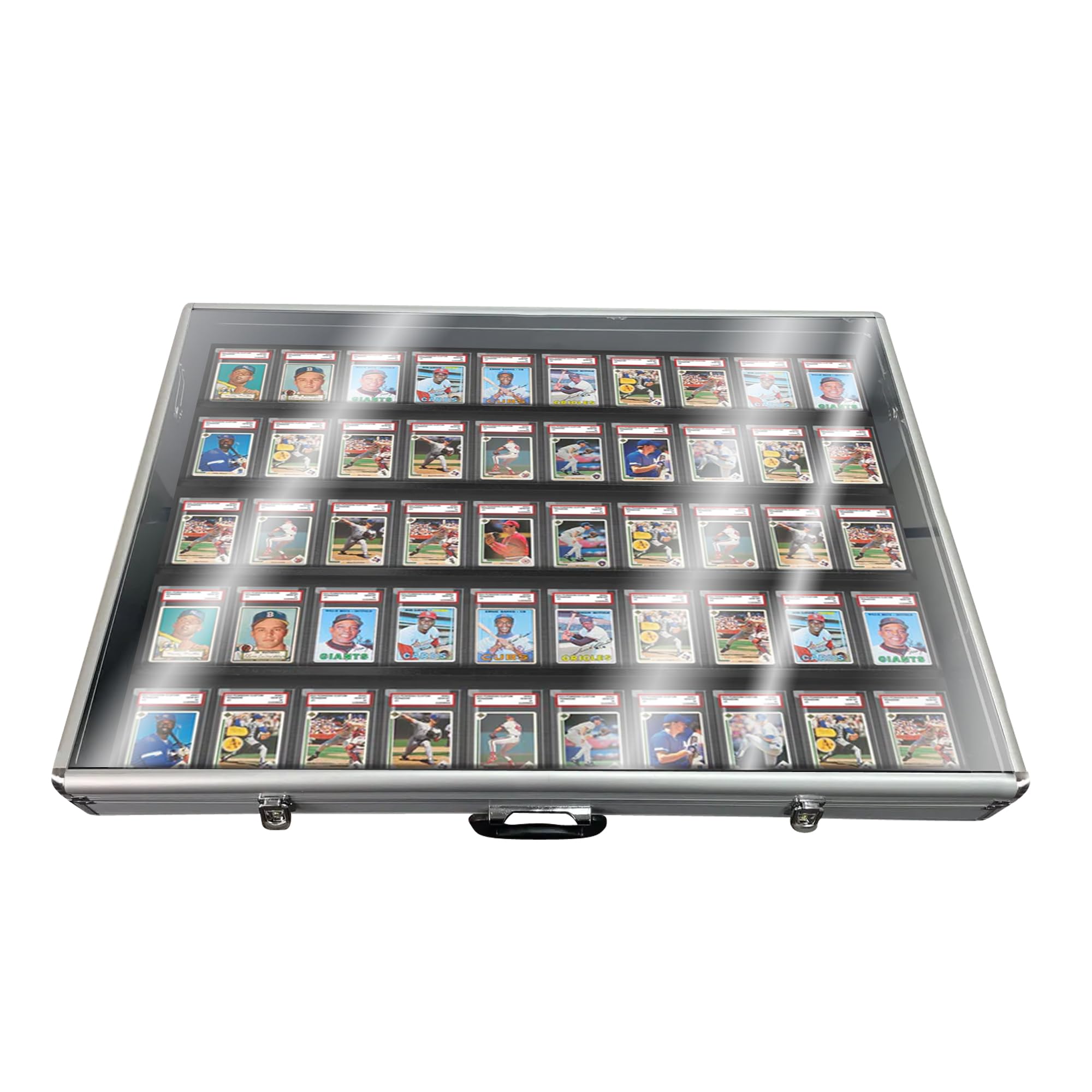 Premium Aluminum Frame with Clear Glass Top Display Case - Showcase Collectibles, Jewelry & Artwork in Style