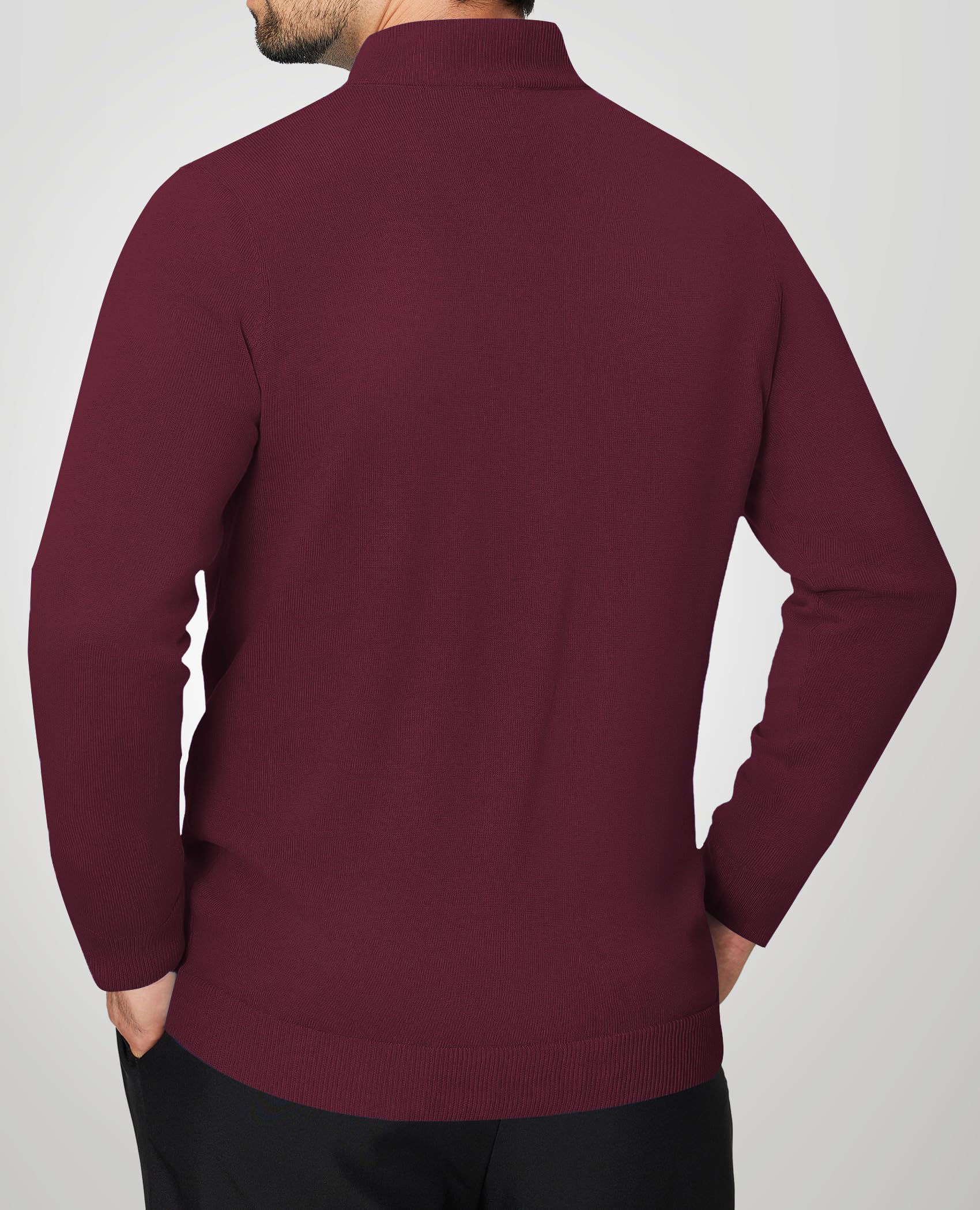 Men's Lightweight Cotton Quarter Zip Pullover Sweater - Soft Mock Neck Long Sleeve Casual Knit Top for Fall & Winter | Perfect for Office, Travel and Outdoor Activities