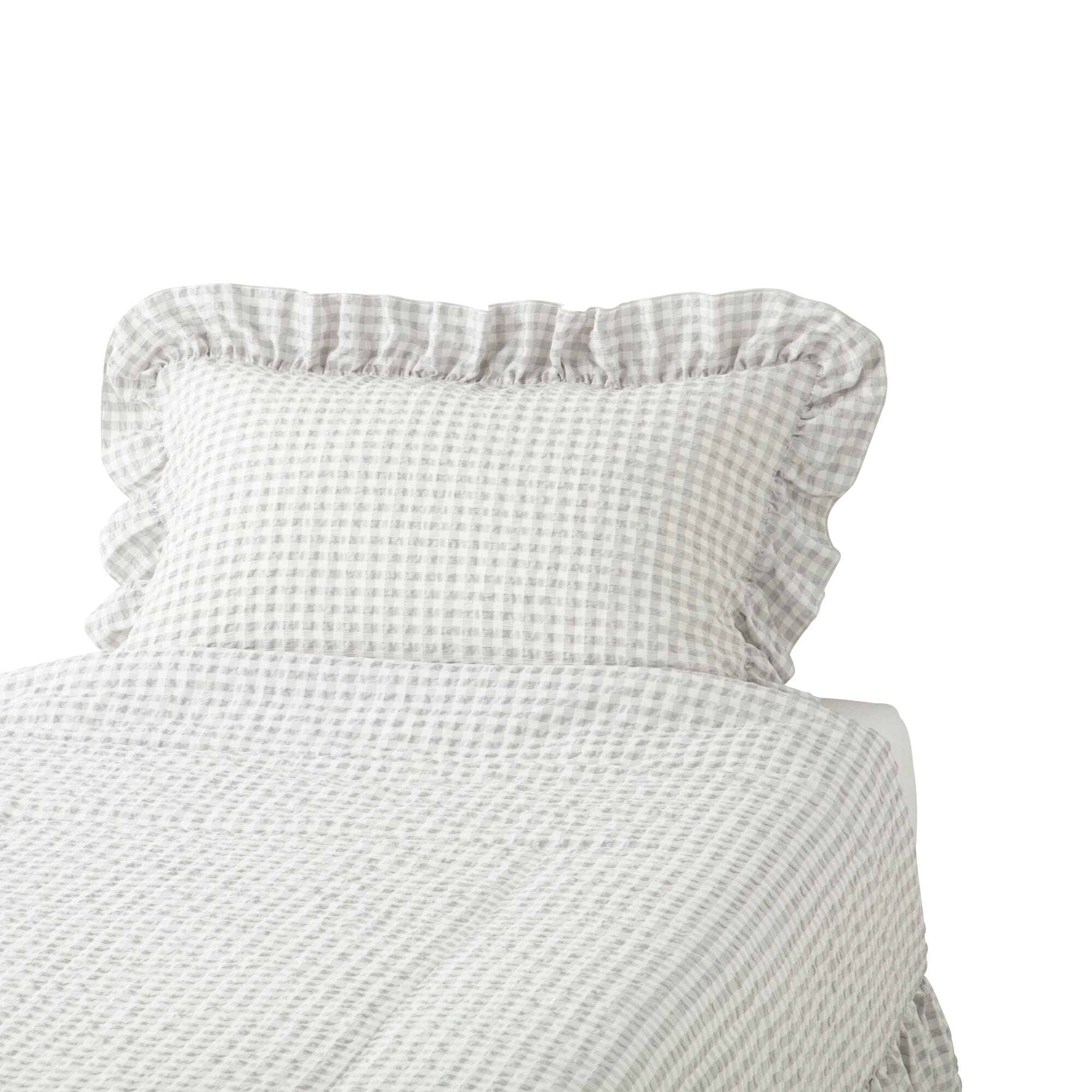 Fuwaro Cooling Pillow Cover - Breathable Frill Check Design 27.5