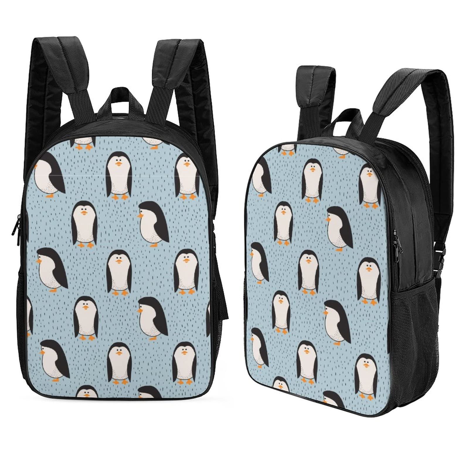 Cute Penguin Pattern Lightweight School Backpack for College Students - 17 Inch Unisex Laptop Backpack with Shoulder Straps - Perfect for School, Travel & Daily Use