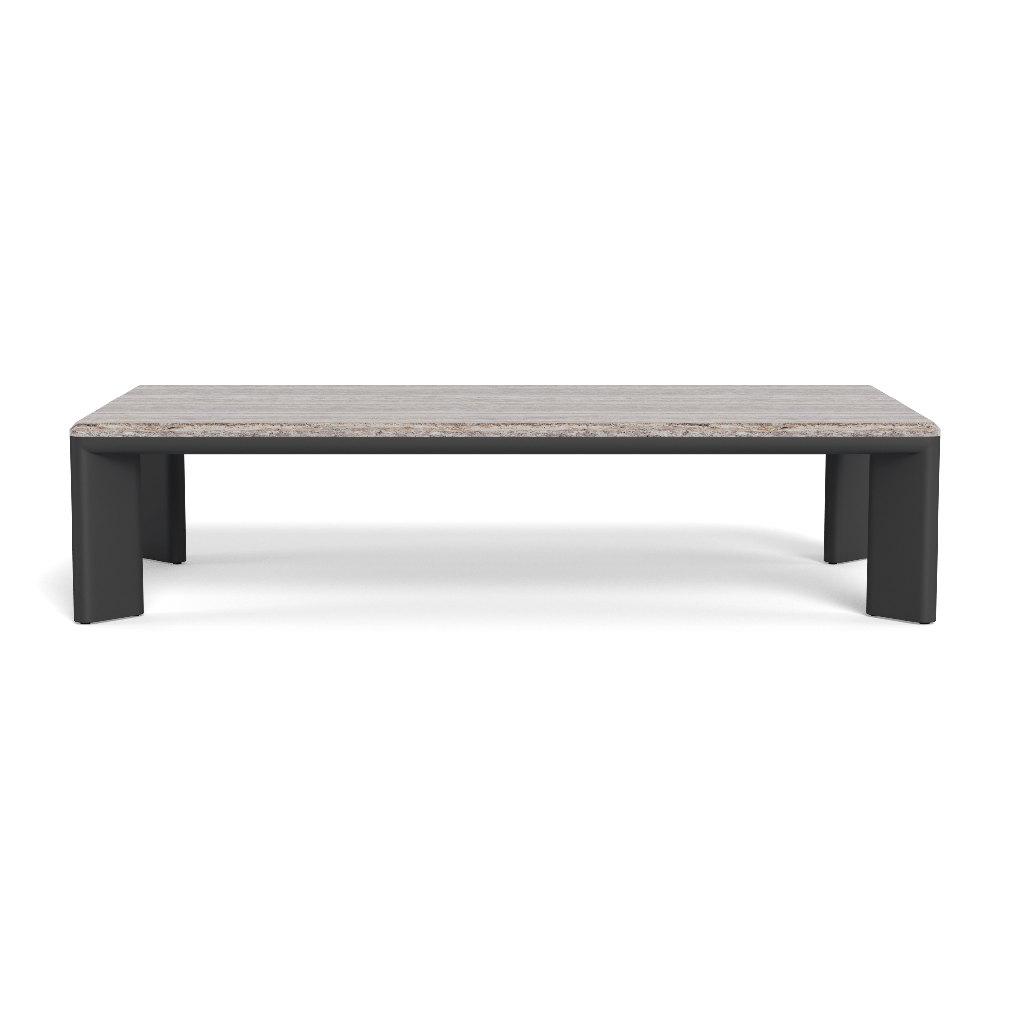 Modern Palm Beach Aluminum Rectangle Coffee Table - Stylish & Durable Indoor Outdoor Living Room Patio Furniture