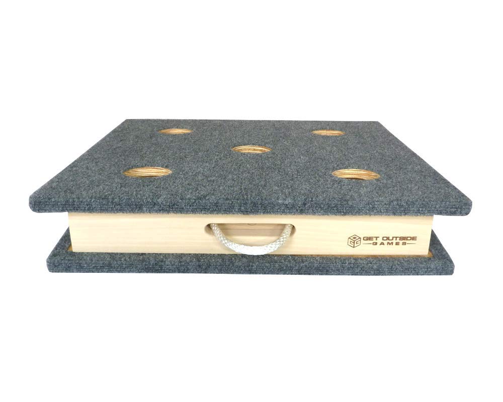 Premium 5 Hole Washer Toss Game Set - Outdoor Lawn Washers Boards for Backyard, Tailgate, Camping & BBQ Parties - Durable Cornhole-Style Tossing Game with Carrying Case