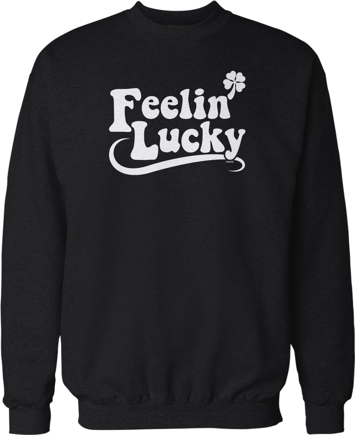 NOFO Clothing Co Feelin' Lucky Shamrock St. Patrick's Day Crew Neck Sweatshirt - Green Irish Apparel for St. Paddy's Day Celebrations & Casual Wear