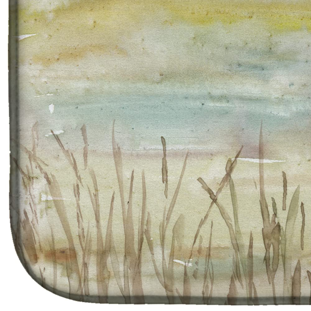 Blue Heron Dish Drying Mat - Absorbent Kitchen Counter Pad (14x21
