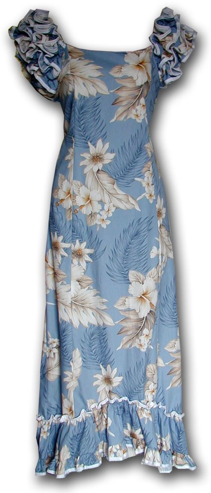 Pacific Legend Muumuu Hawaiian Dresses for Women - Floral Print Long Sleeve Beach Cover Up - Perfect for Luau Party, Summer Vacation & Tropical Getaway