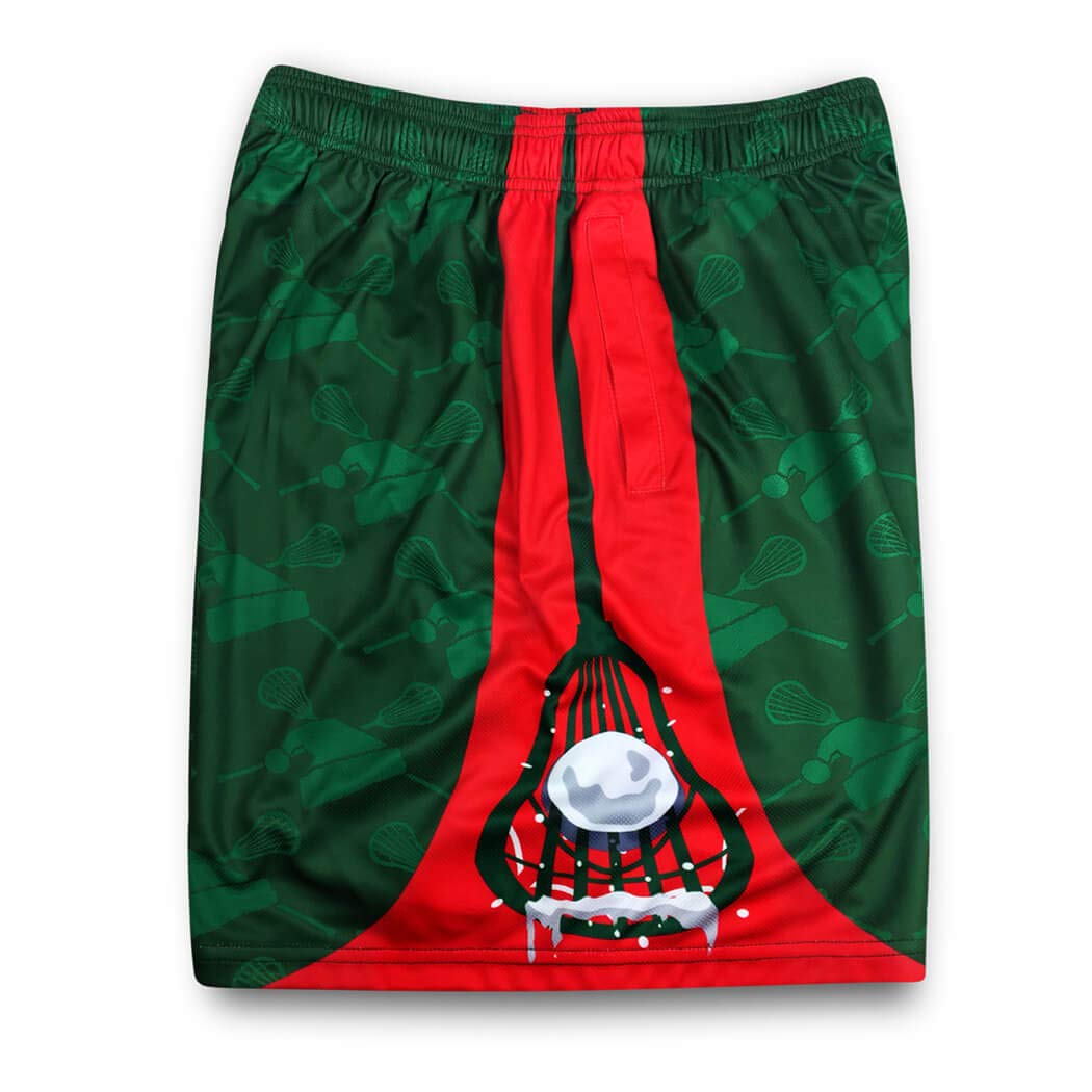 Santa Laxer Christmas Lacrosse Shorts for Men & Youth - Breathable Athletic Performance Shorts for Lacrosse Training & Games | Holiday Sports Apparel