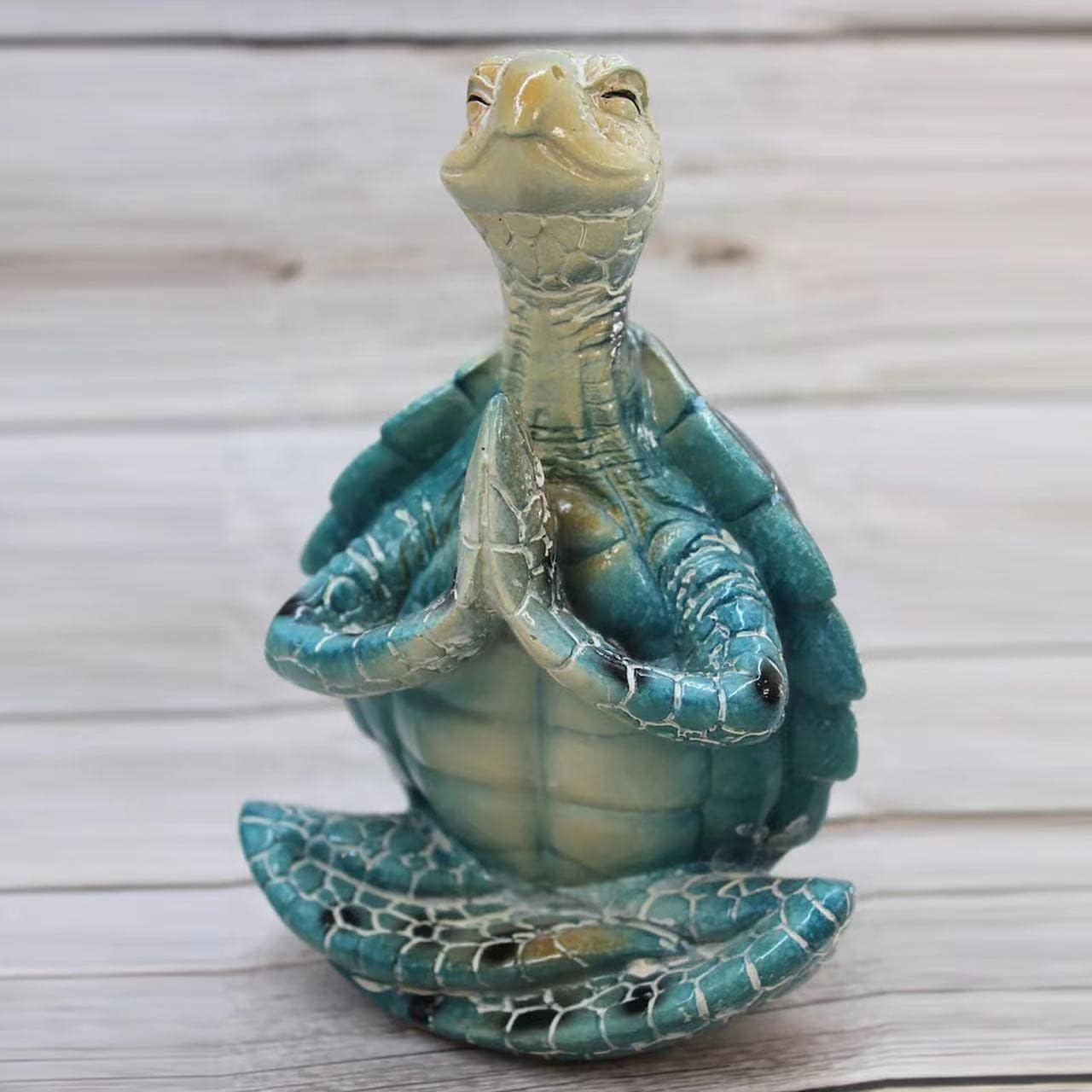 Sea Turtle Yoga & Meditation Resin Figurine - Handcrafted Coastal Zen Decor for Home & Office, Beach Theme Gift for Women, Mom, Grandma - Perfect for Yoga Studios, Meditation Spaces & Ocean-Themed Home Decor