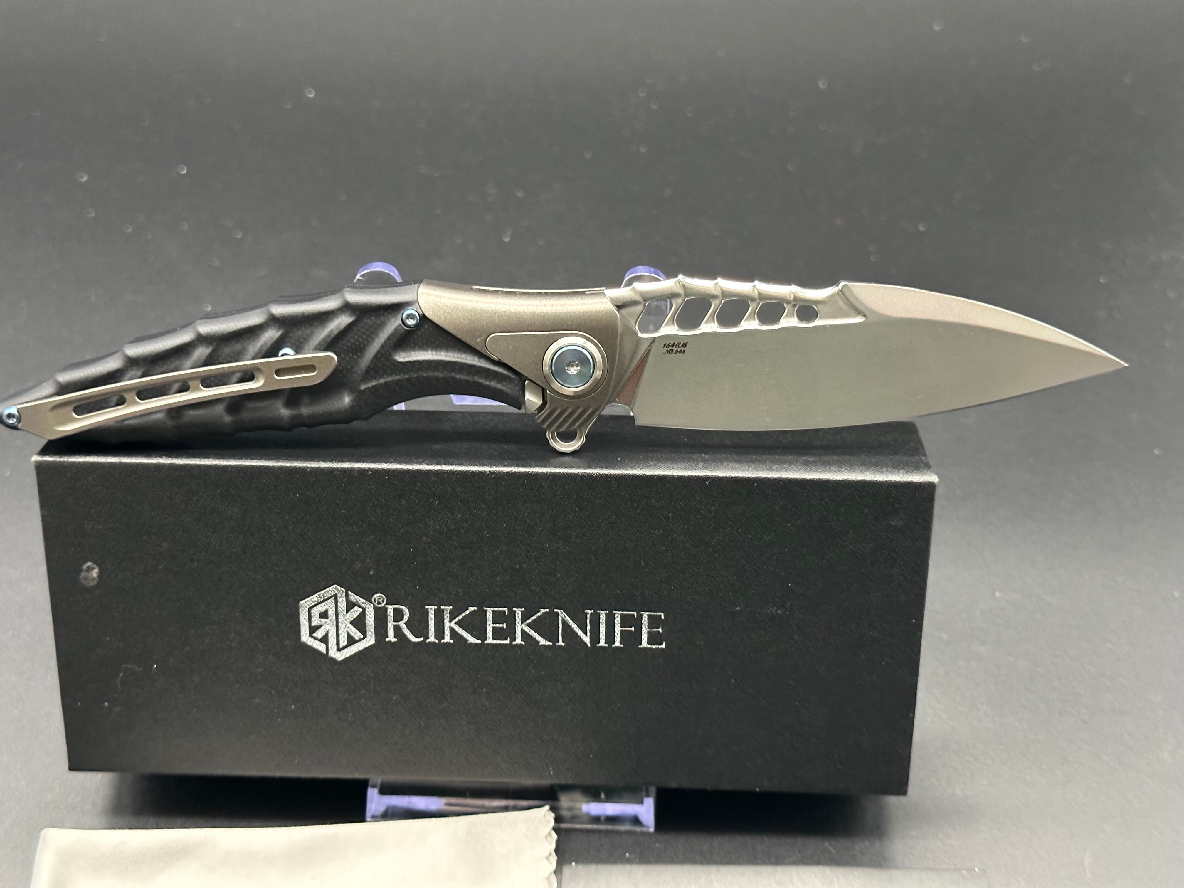 RIKE Thor 7 Integral Folding Knife - Premium Titanium Blade with Black G10 Handle - EDC Pocket Knife for Outdoor Camping, Hiking & Survival Gear