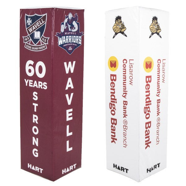 HART Square Rugby Post Pads 50cm x 150mm Cut Out - Custom Printed Set of 4 - Protective Padding for Rugby Goal Posts - Perfect for Training & Match Safety