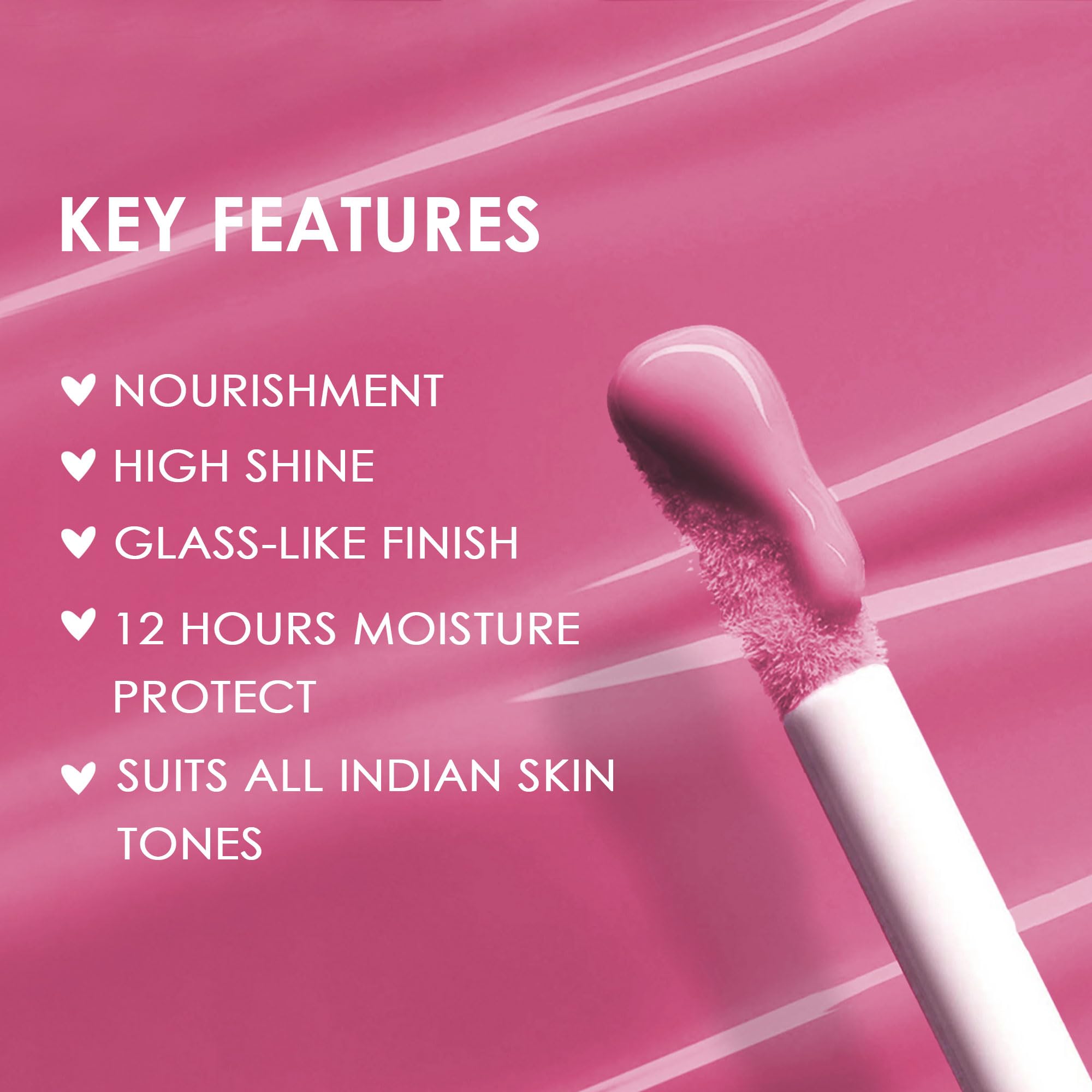 Glamveda High Shine Serum Infused Lip Gloss - pH Reactive Color Changing Lip Balm for Soft, Dewy Lips (Hookup #109) | Natural Pink Shade Based on Skin's pH Level | 4.5ml | Perfect for Date Night, Parties & Everyday Wear