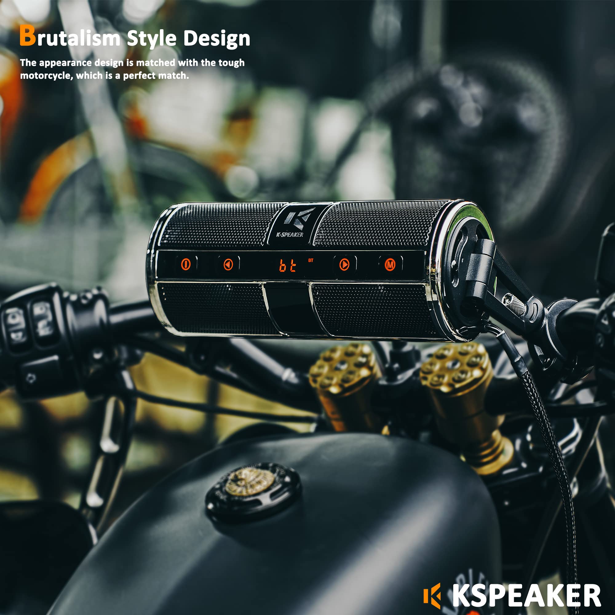 Waterproof Bluetooth Motorcycle Speakers with Built-in Amplifier - 3 Inch Metal MP3 Player for ATV, Scooter & 12V Vehicles | Perfect for Outdoor Rides, Road Trips & Adventure Sports
