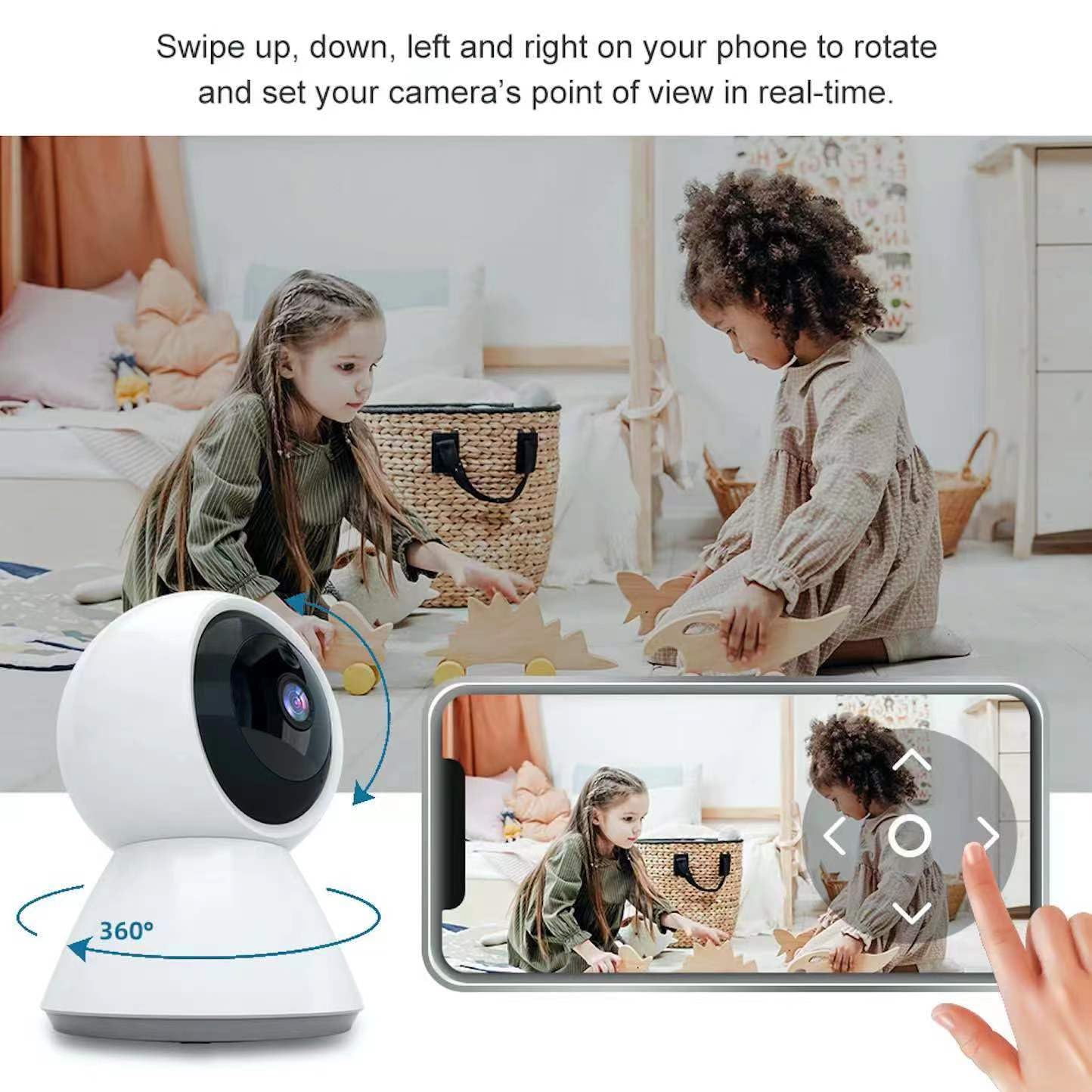 2K Indoor WiFi Security Camera with 5GHz & 2.4GHz Dual Band - Baby Monitor, Pet Camera & Elderly Care with Smartphone App - Perfect for Home, Nursery & Pet Monitoring