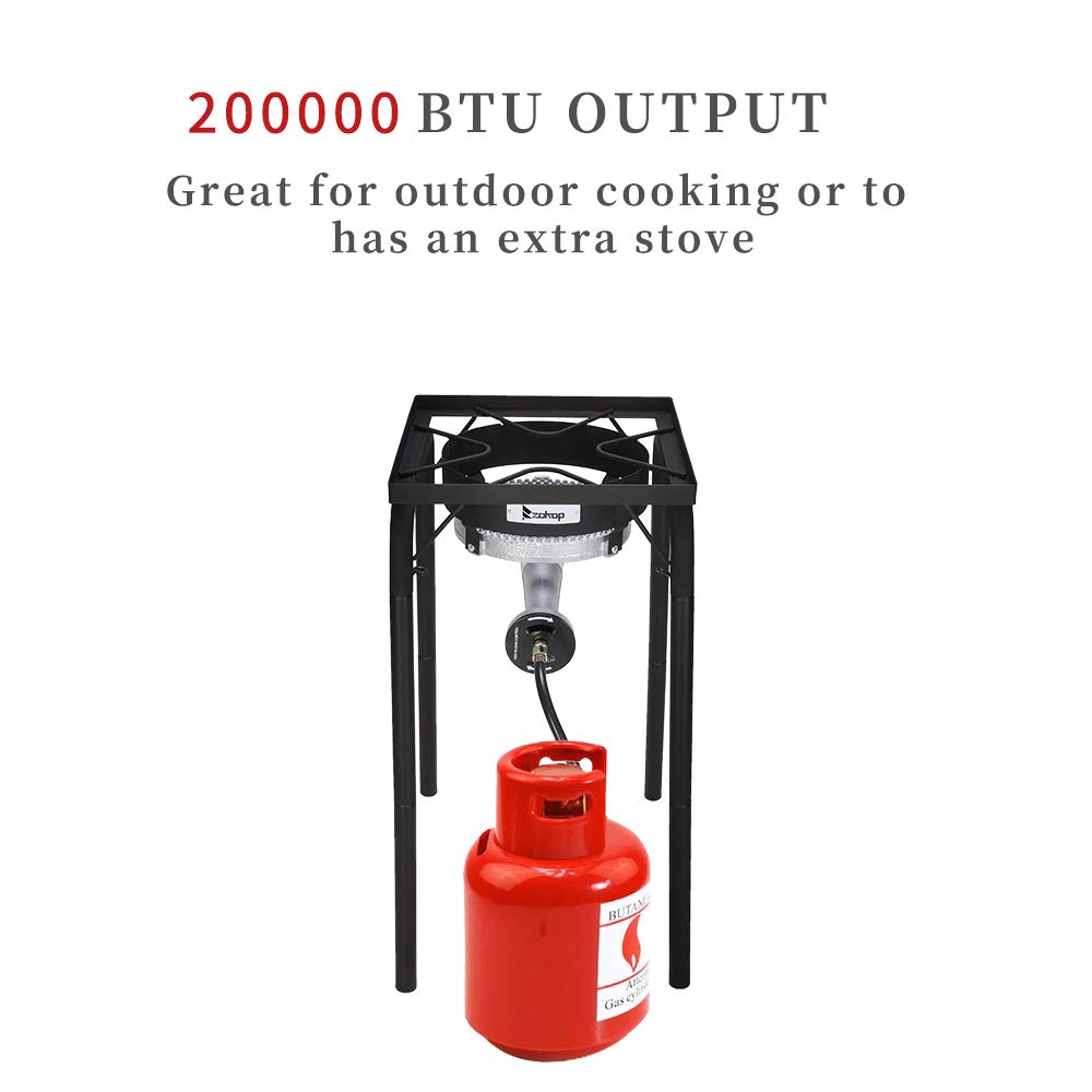 Ochine High Pressure Propane Burner Stove - Portable Outdoor Gas Cooker with Detachable Legs, Cast Iron Construction for Camping, Backyard, RV & Patio Cooking | Perfect for Grilling, Boiling & Outdoor Food Preparation