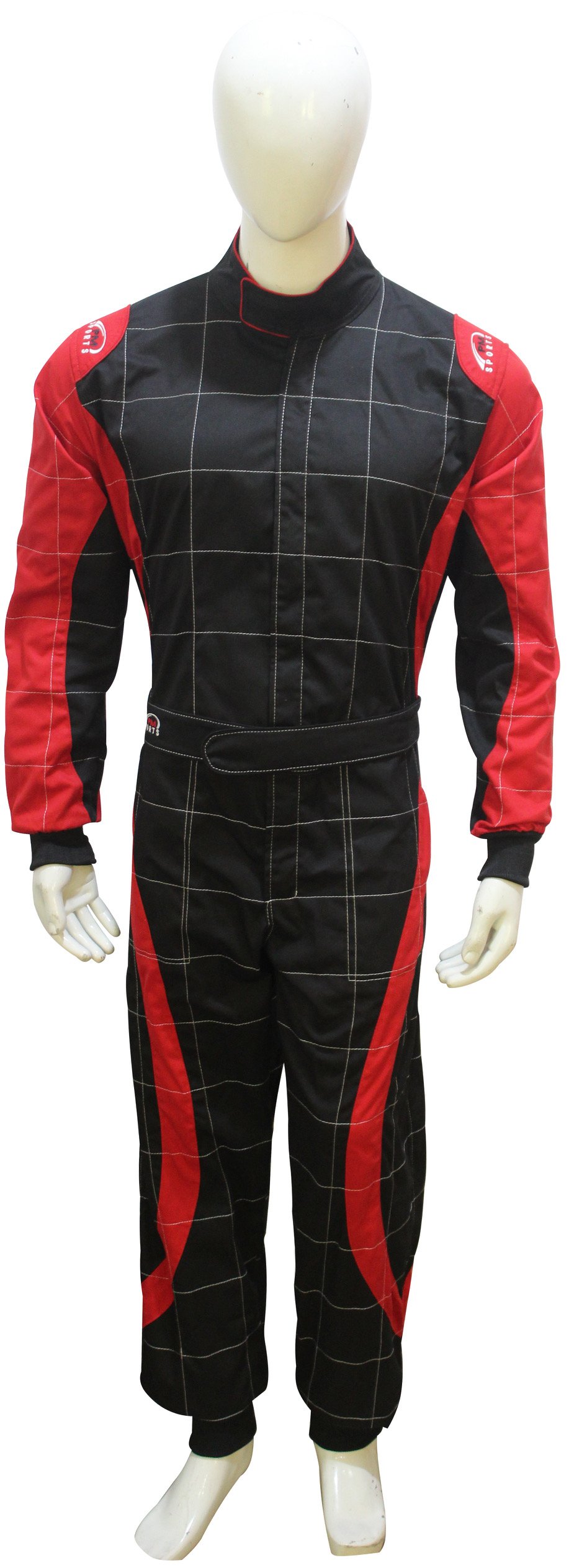 High-Performance Adult Go Kart Racing Suit - Breathable Poly-Cotton One-Piece Design (Black & Red, XL) for Karting, Rally & Motorsports | Durable & Comfortable for Track Days & Professional Racing