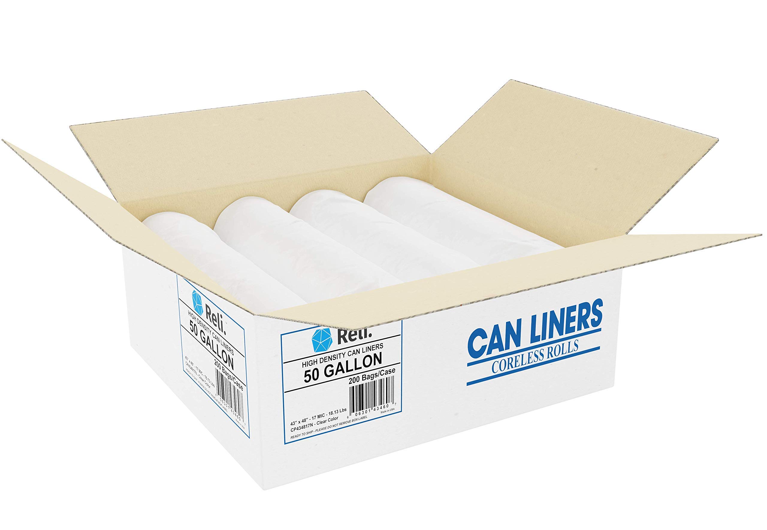13 Gallon & 50 Gallon Heavy Duty Trash Bags Combo Pack - 1000 Small & 200 Large Garbage Bags for Home, Office, Kitchen, Yard Waste, and Commercial Use