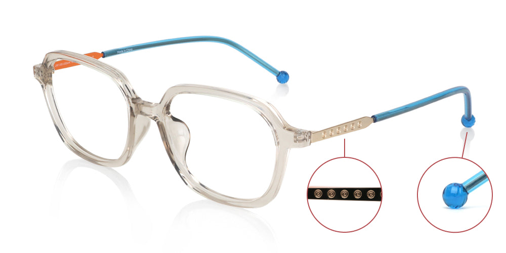 JINS x NARUTO Anime Eyeglasses - Naruto Model Beige Frame for Cosplay & Daily Wear - Lightweight & Stylish Anime Accessories for Fans
