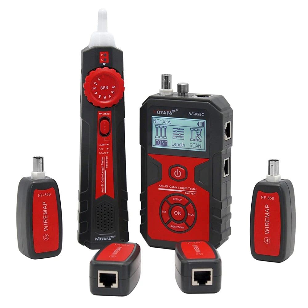 NF-858C Professional Cable Line Locator - RJ11/RJ45/BNC Portable Wire Tester with Length Measurement | Perfect for Network Installation, Telecom Repair & Home Wiring Projects
