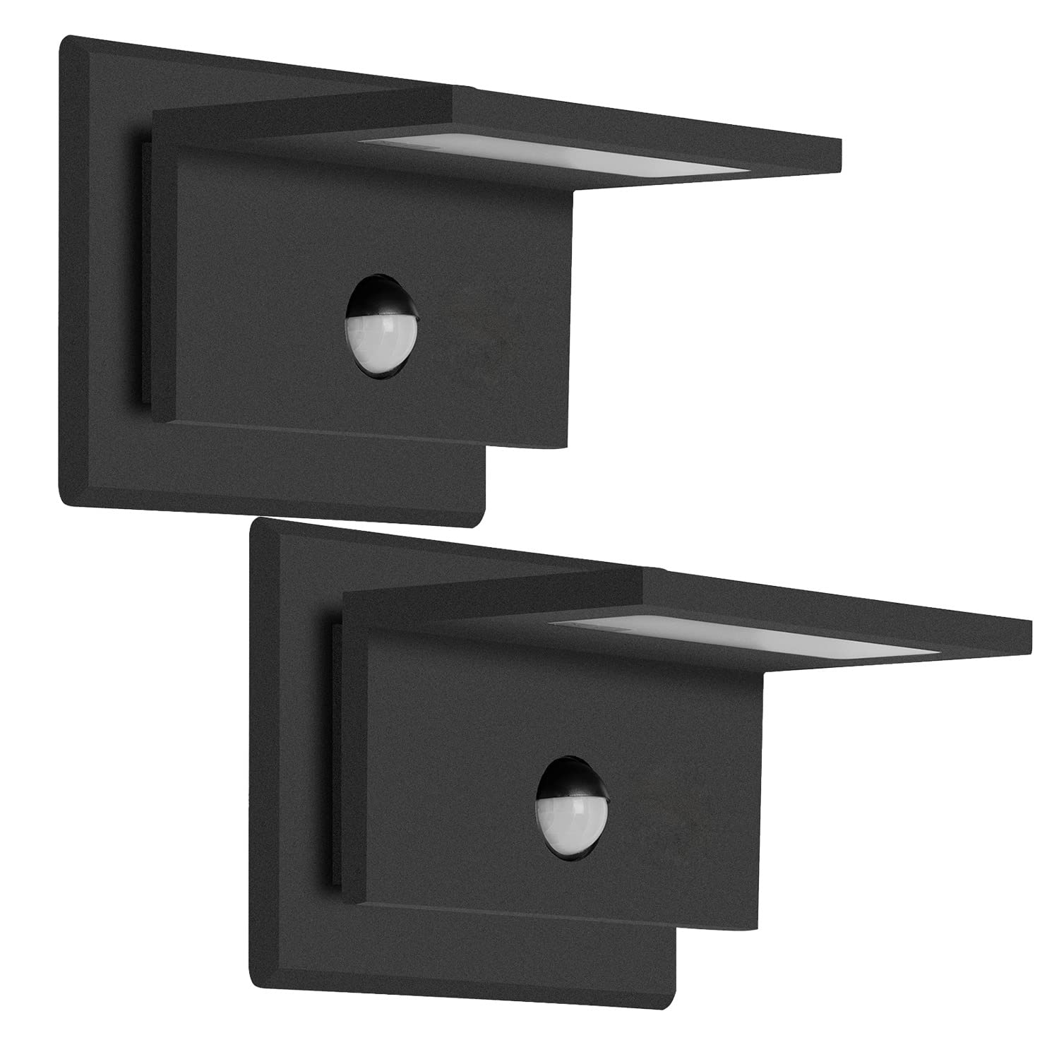 Inowel 2-Pack Outdoor Motion Sensor Wall Light - IP54 Waterproof LED Wall Sconce with PIR Sensor, 10W 680Lm 3000K Warm White, Anti-Rust Exterior Light Fixture for Porch, Entryway, Garage, and Garden Security Lighting