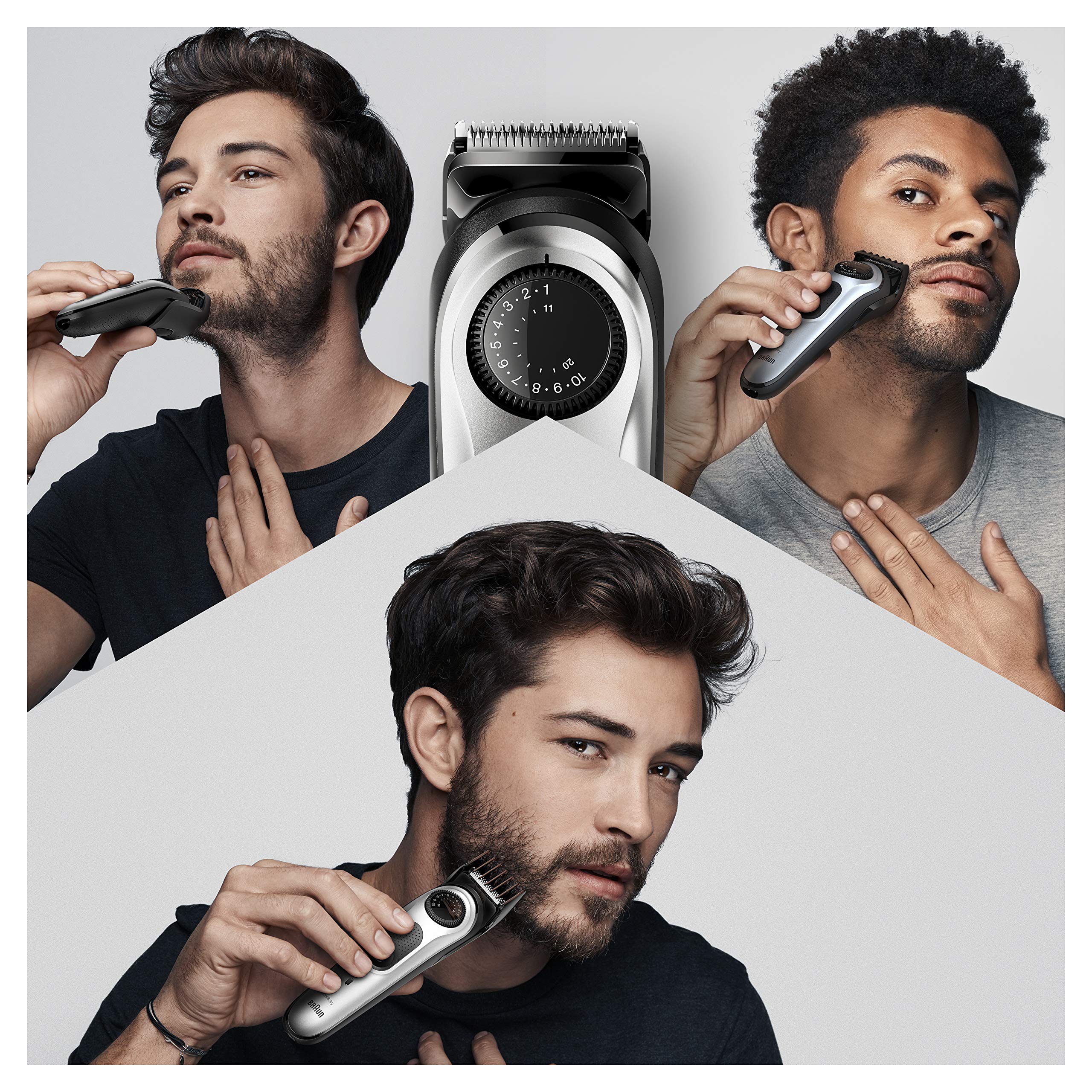 Braun BT5260 Beard Trimmer for Men - Cordless Rechargeable Hair Clipper with Mini Foil Shaver & Detail Trimmer | Includes Gillette ProGlide Razor | Perfect for Travel, Grooming & Precision Styling
