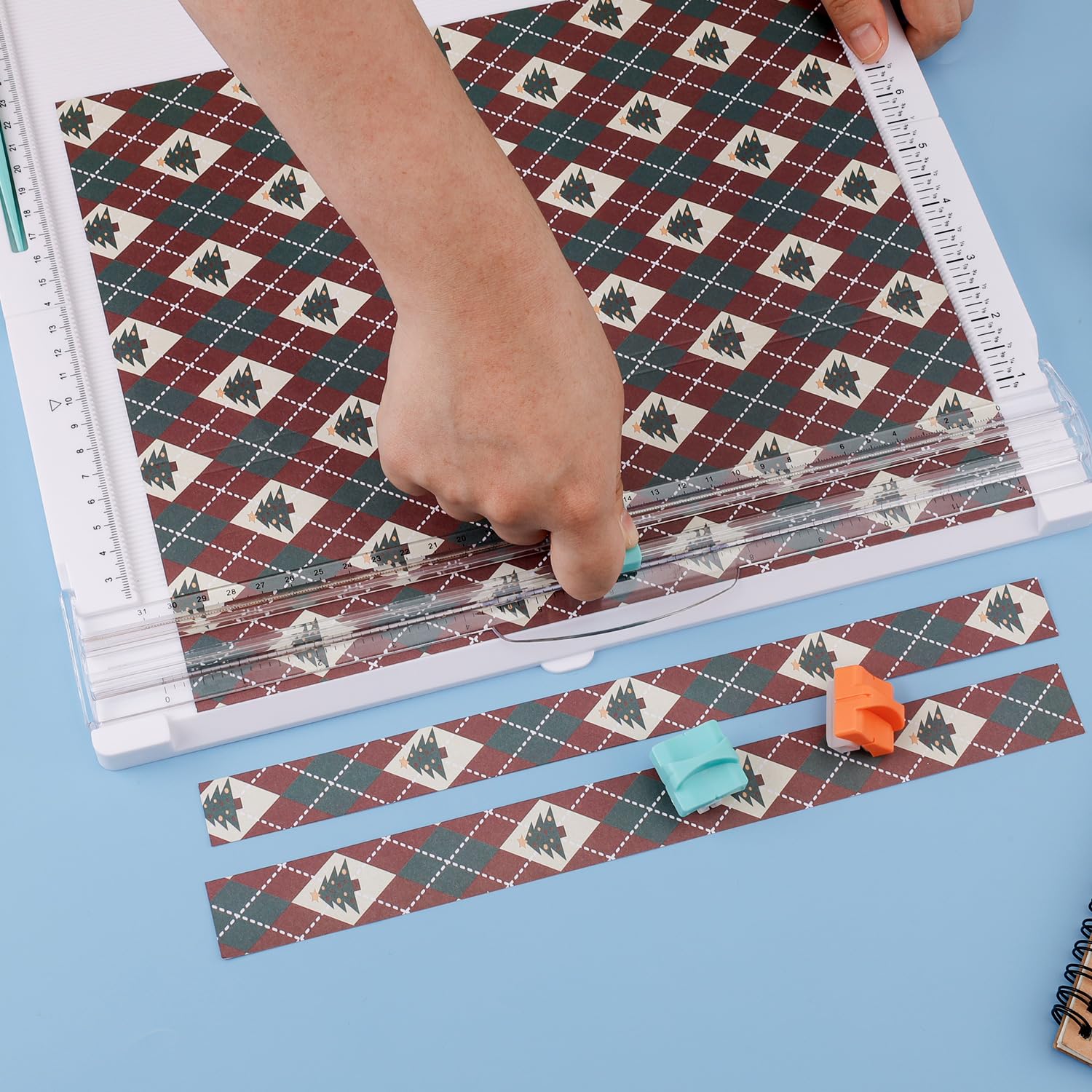 Plastic Scoring Board & Paper Trimmer - Precision Card Making Tool for DIY Crafts, Holiday Wrapping, and Scrapbooking | Perfect for Gift Wrapping, Card Design, and Paper Craft Projects