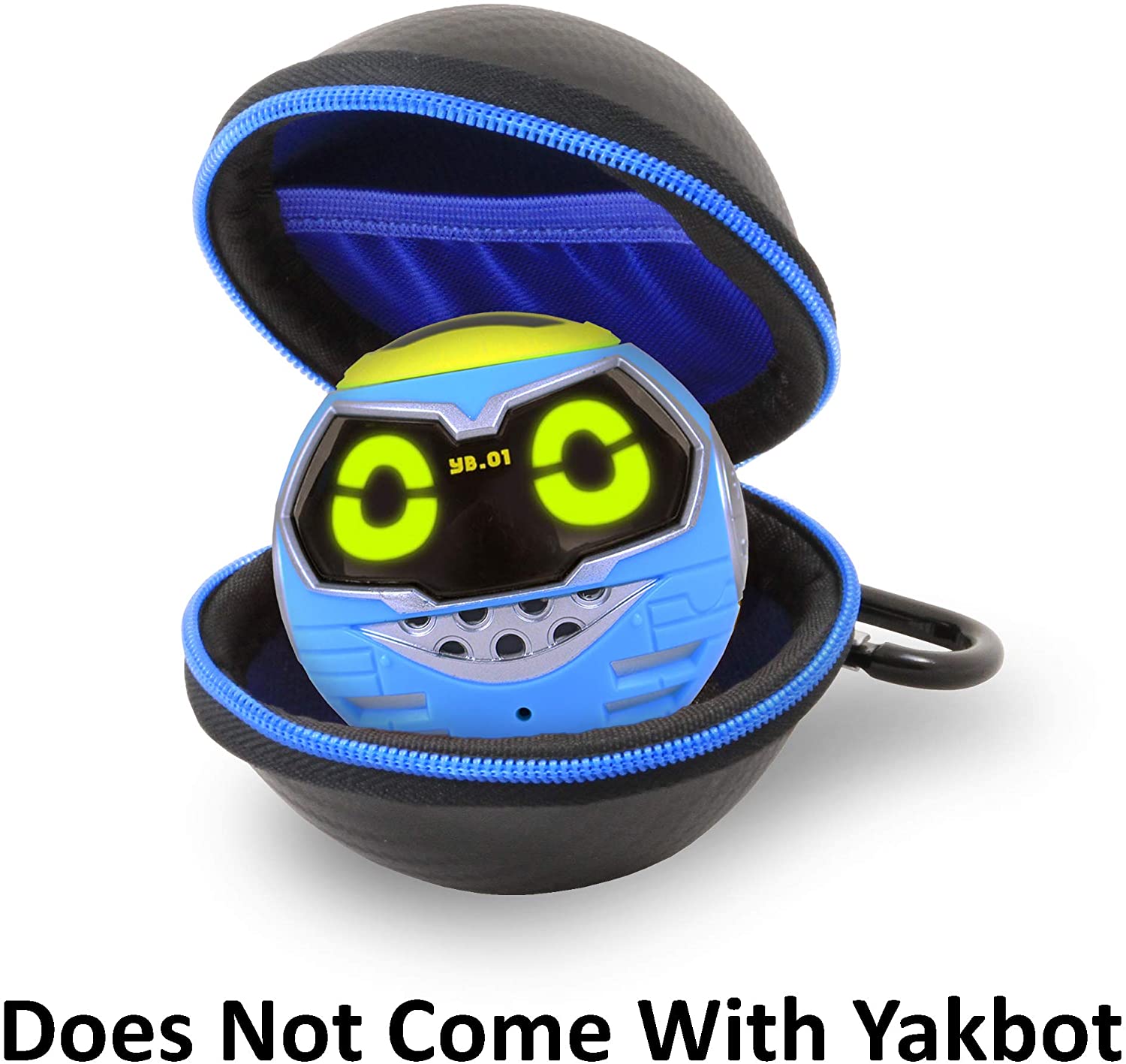 CASEMATIX Black Protective Carrying Case for Really Rad Robots Yakbot - Durable Hard Shell with Blue Interior - Perfect for Travel, Storage & Display
