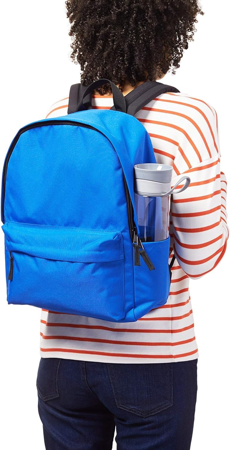 Amazon Basics Classic School Backpack - Royal Blue, Durable Bookbag for Students, Lightweight Laptop Backpack with Multiple Pockets - Perfect for School, College, Travel & Everyday Use