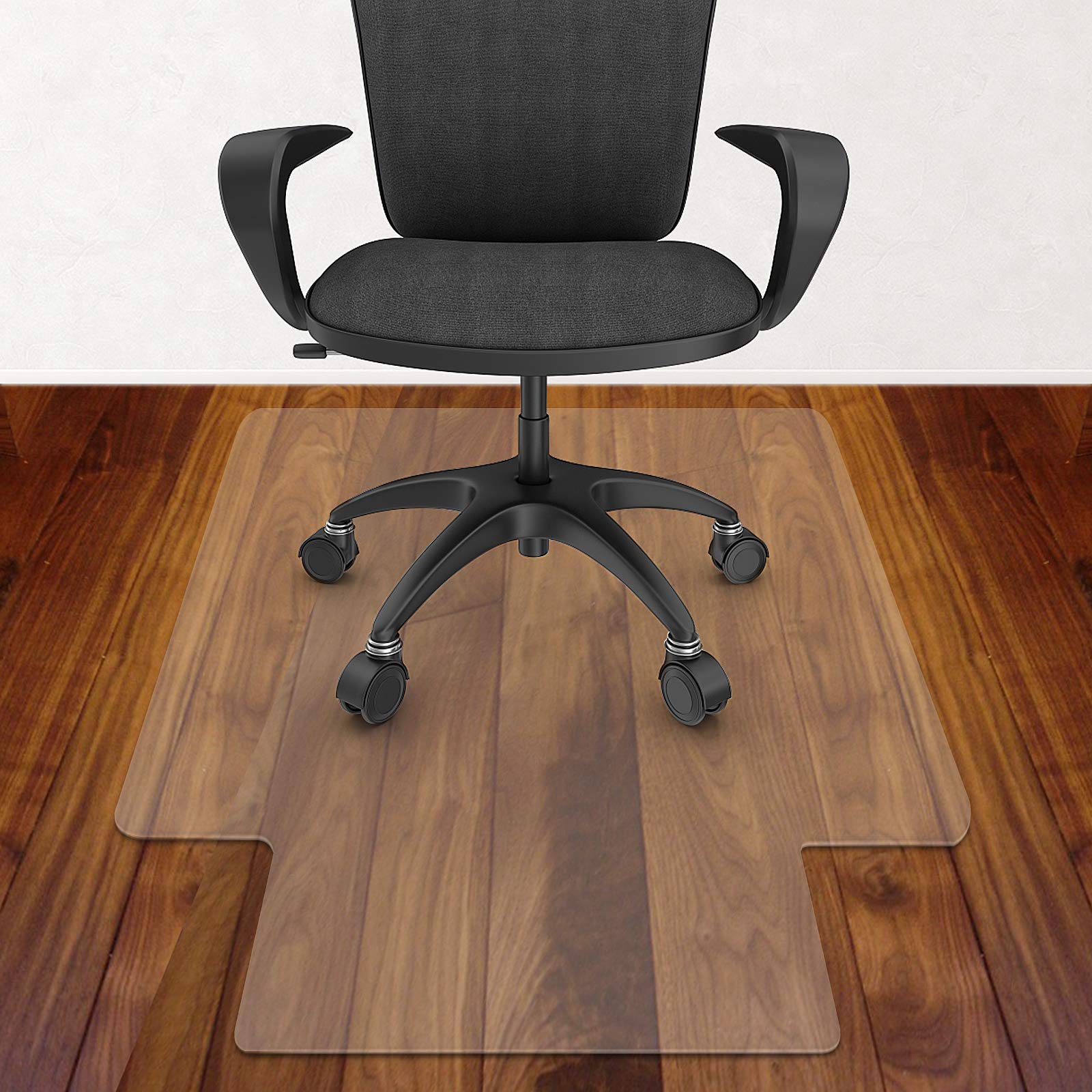 Azadx 48'' Clear Heavy Duty Office Chair Mat for Hardwood Floors - Plastic Desk Chair Protector for Wood & Hard Surface Floors - Perfect for Home Office, Gaming & Workspace Protection