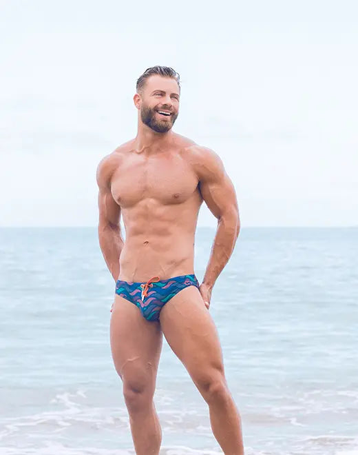 2Eros Men's Ocean Print Swim Brief V10 - Stylish & Comfortable Swimwear for Beach, Pool & Vacation