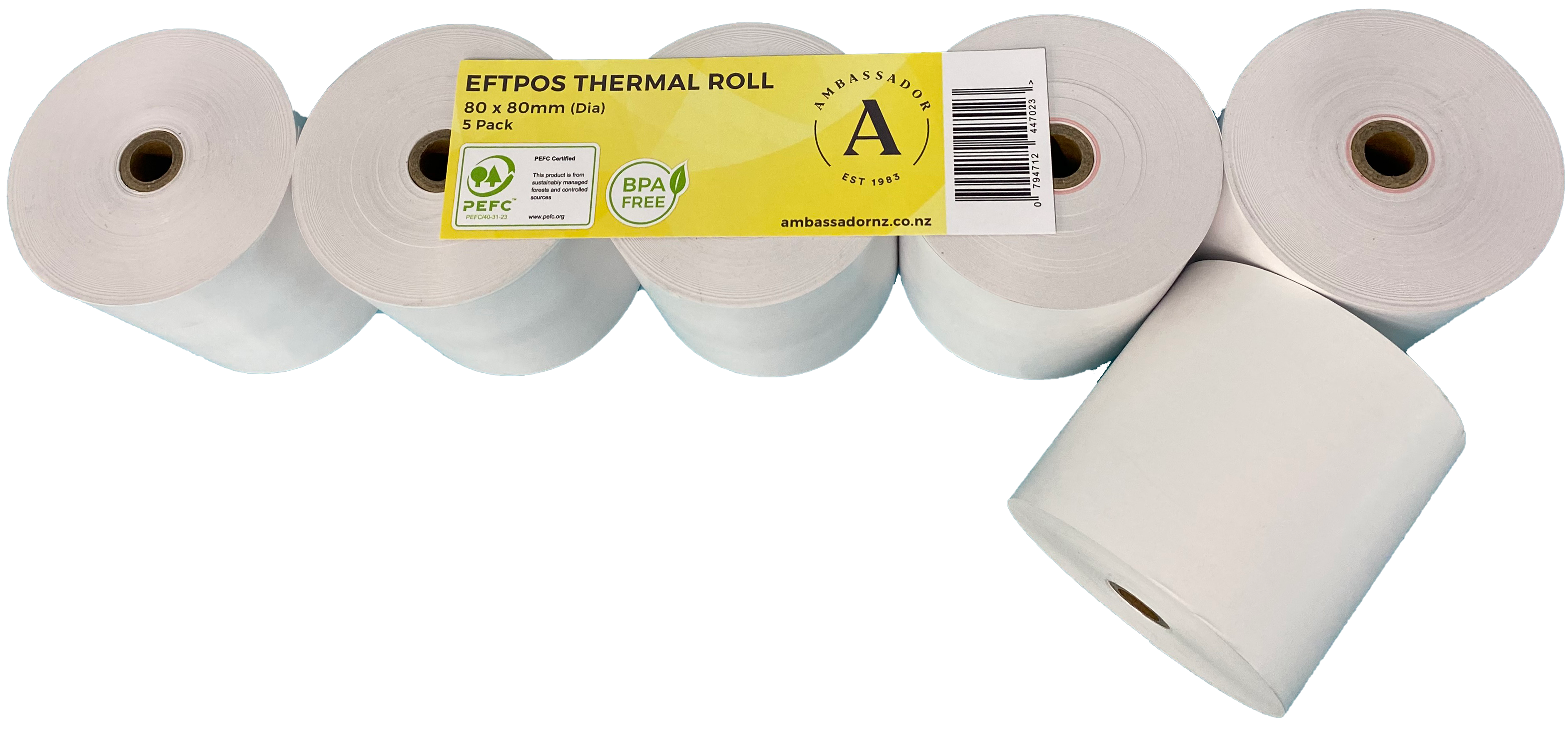 BPA-Free Thermal POS Paper Rolls 80mm x 80mm (50 Rolls) - Ideal for Retail Stores, Restaurants & Small Business Receipt Printing