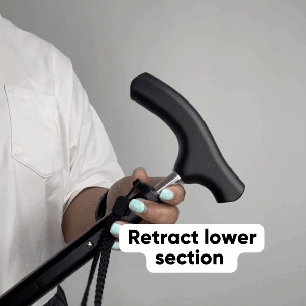 Compact Telescopic Cane by The Cane Collective - Adjustable Walking Stick for Seniors & Mobility Support - Perfect for Travel, Hiking & Everyday Use