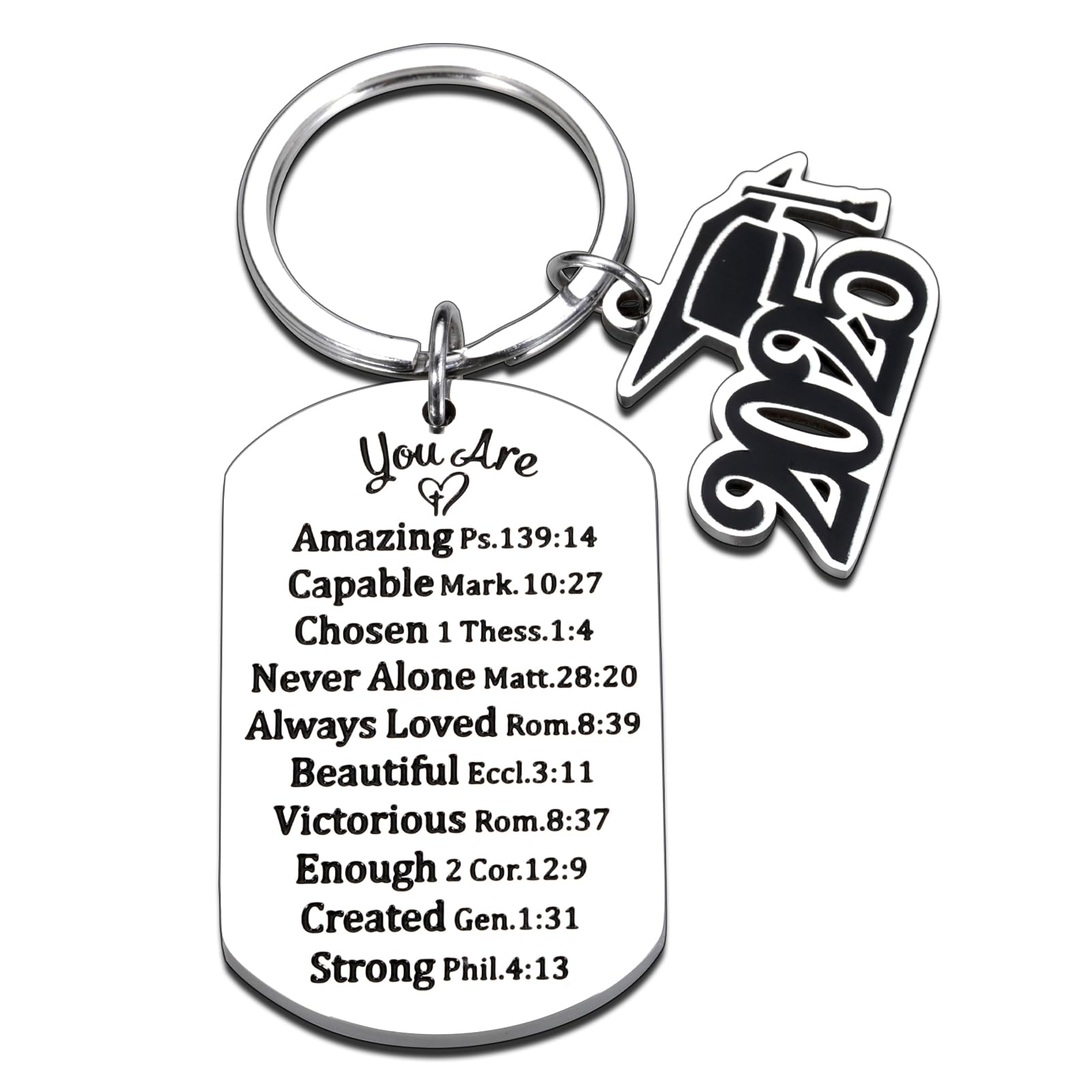 2025 Graduation Keychain - Personalized College & High School Graduation Gifts for Women & Men - Perfect for Exchange Students, Senior Night, 5th & 8th Grade Graduates - Christian & Inspirational Gift for Teens - Ideal for Commencement Ceremonies & Graduation Parties