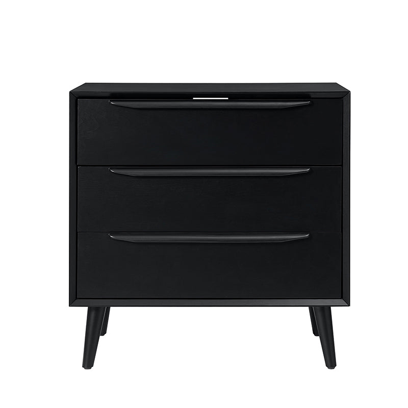 Rebecca 3-Drawer Mid-Century Modern Nightstand - Solid Wood Bedside Table with Storage for Bedroom, Living Room & Office - Perfect for Small Spaces & Home Decor