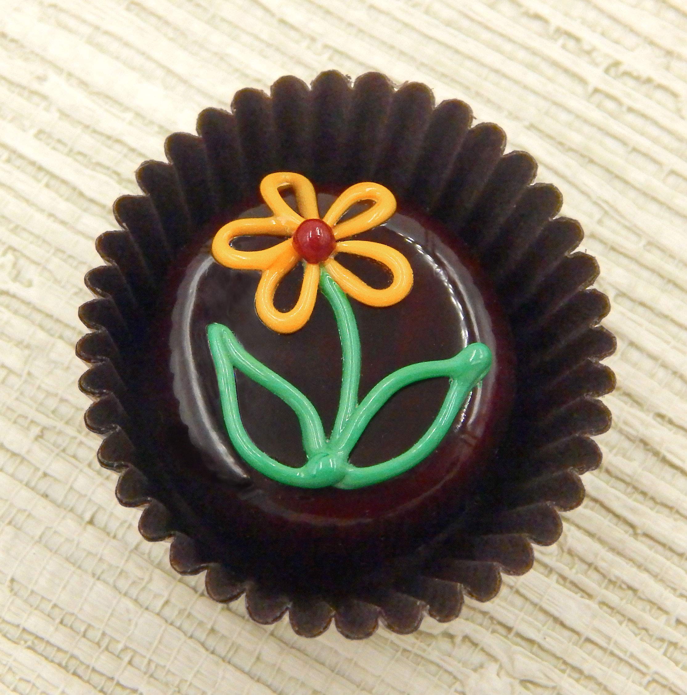 Handmade Glass Wildflower Chocolate Décor for Home & Gifts (Chocolate/Mango)