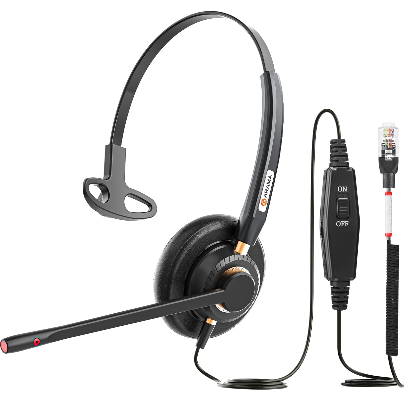 Noise Canceling Cisco Phone Headset with Mute Switch - Compatible with Cisco IP Phones 7821, 7841, 7942G, 7931G & More - Ideal for Office, Call Center & Remote Work