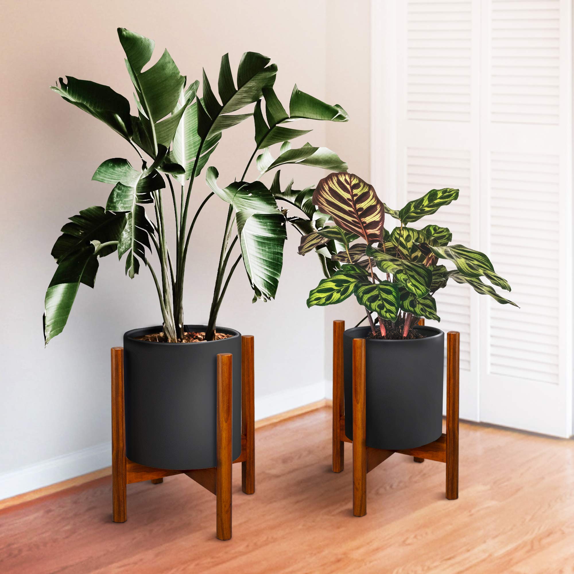 Mid-Century Modern Wood Plant Stand - 12