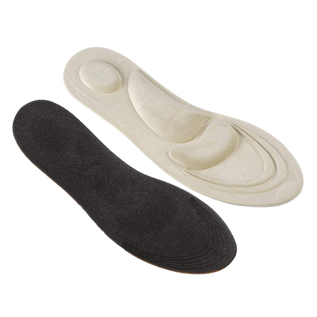 4 Pack Women's Foot Massage Arch Support Insoles - Beige Sponge Shoe Inserts (25 x 8.5cm) for Comfort & Pain Relief - Perfect for High Heels, Work Shoes & Daily Walking