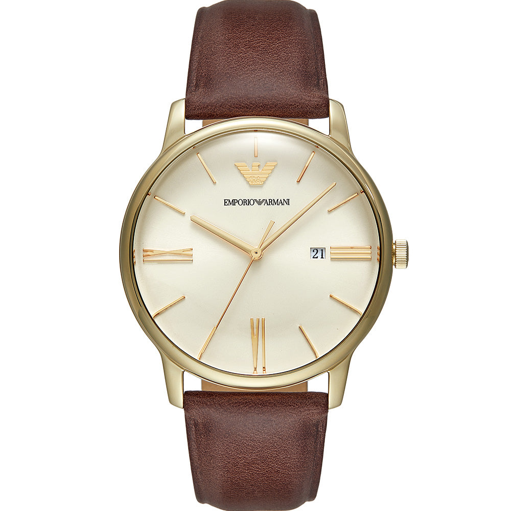 Emporio Armani AR11610 Minimalist Watch for Men - Slim Stainless Steel Dress Watch with Date Window - Perfect for Business, Office & Formal Occasions