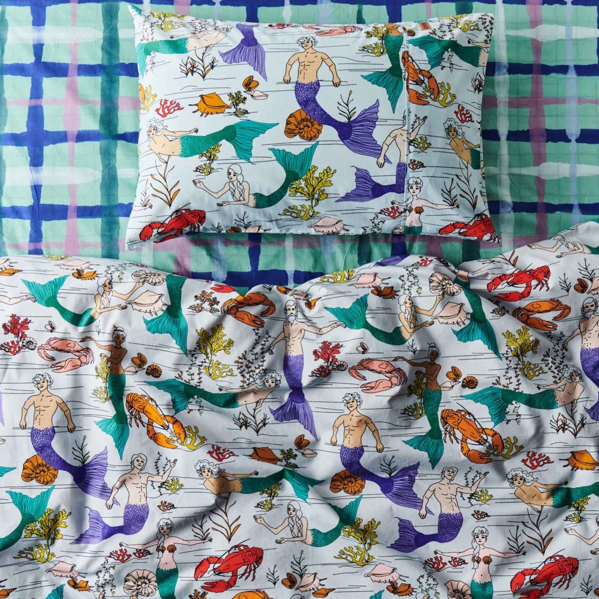 Organic Cotton Single Pillowcase - Soft & Hypoallergenic Bedding for Side Sleepers | Neptune's Kingdom | Perfect for Home, Hotel & Travel Use