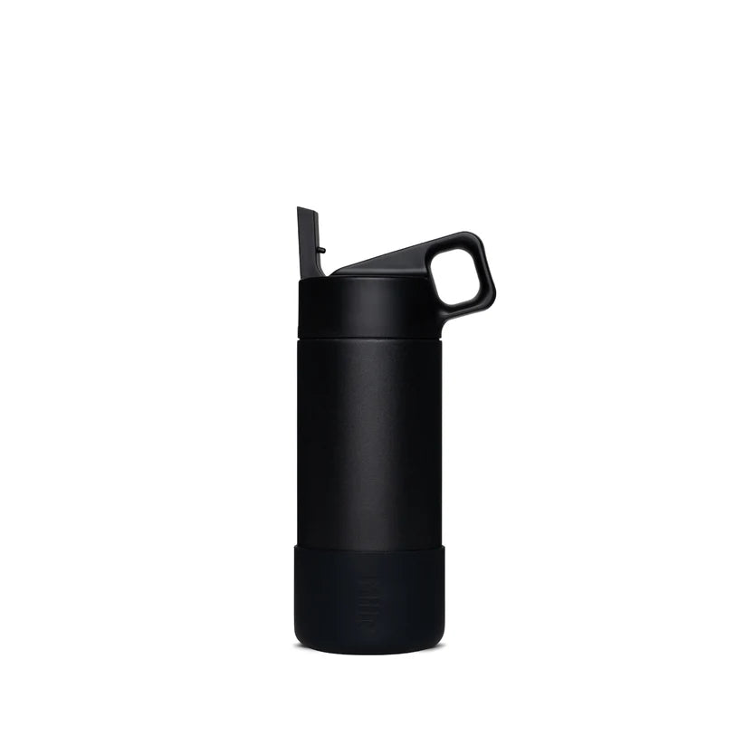 MiiR Kids Water Bottle 12oz - Insulated Stainless Steel, BPA-Free, Leak Proof - Perfect for School, Travel & Outdoor Activities (Black)