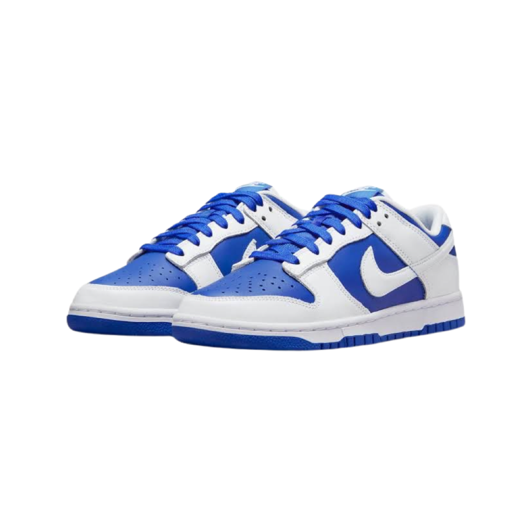 Nike Dunk Low Men's Shoes - Racer Blue & White Sneakers for Casual Wear, Running, and Street Style