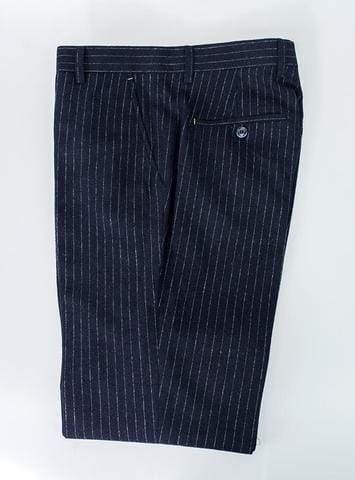 Cavani Lopez Men's Navy Pin Stripe Dress Pants - Slim Fit Formal Trousers for Business, Office & Wedding Attire