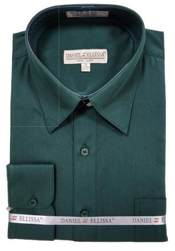Daniel Ellissa DS3001 Convertible Cuff Basic Dress Shirt in Hunter Green | Formal & Business Attire for Men