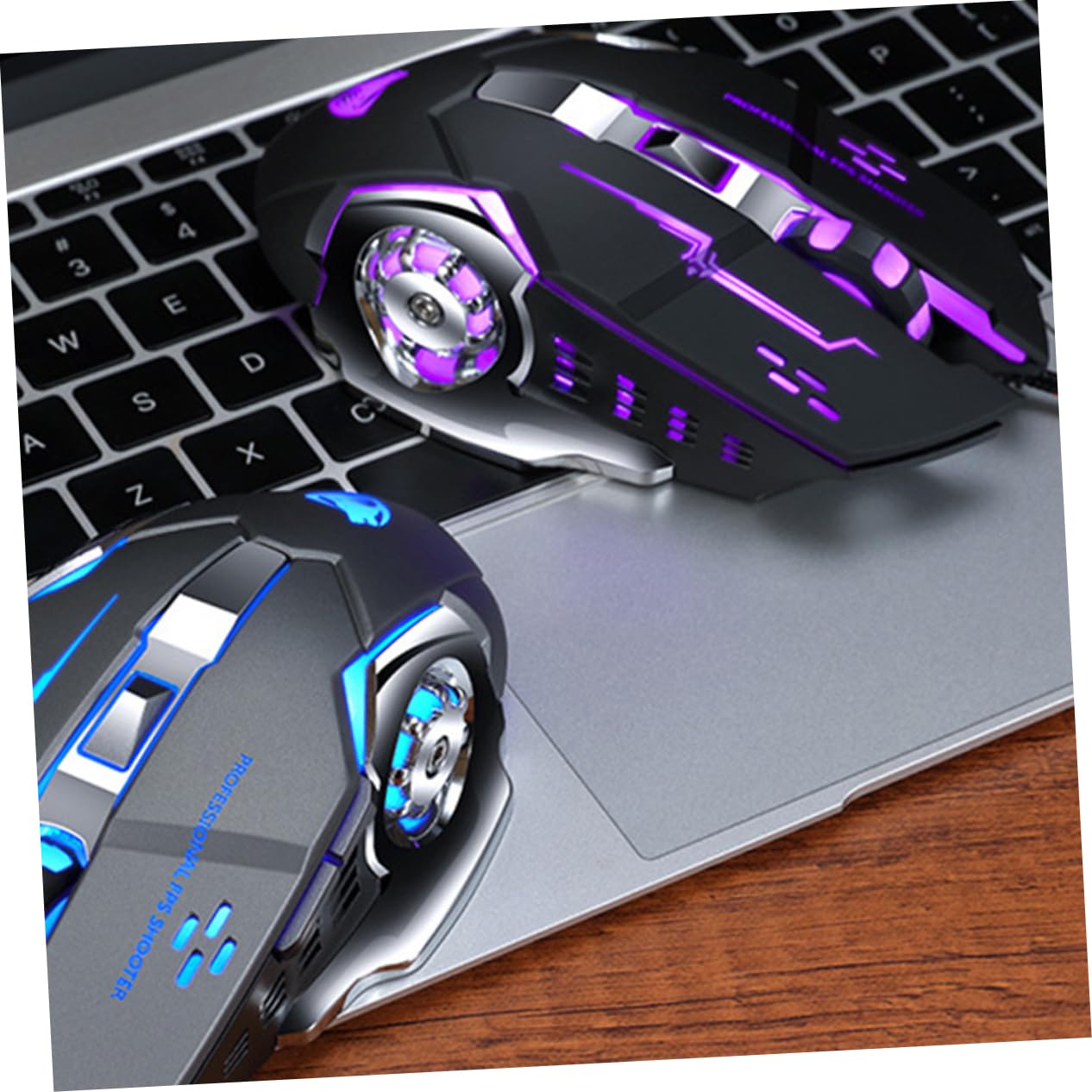 Gadpiparty 2 Pack Wired Gaming Mouse - USB Optical Computer Mouse with Ergonomic Design for PC, Laptop, Office & Gaming - V6 Mechanical Corded Mouse (Great for Work, Gaming & Everyday Use)